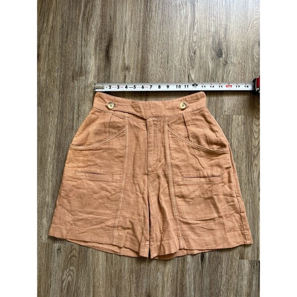 Free People Aloha Linen Blend High Rise Shorts Size 2 - Picture 6 of 9